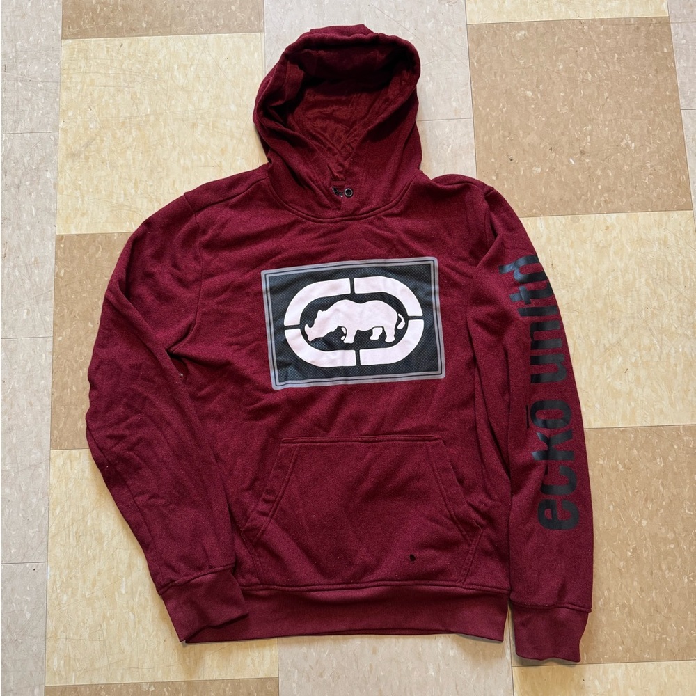 Ecko Unlimited Burgundy Hoodie with Logo